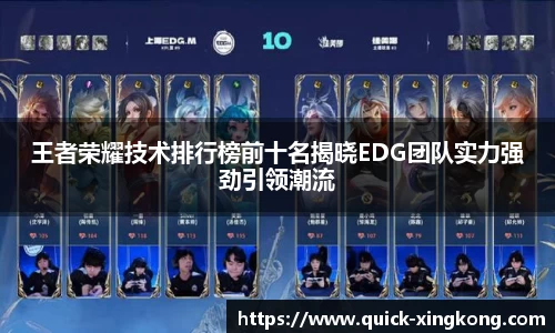 王者荣耀技术排行榜前十名揭晓EDG团队实力强劲引领潮流